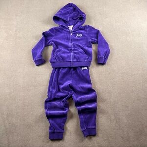 Juicy Couture Kids Velour Hoodie & Jogger Set - Purple